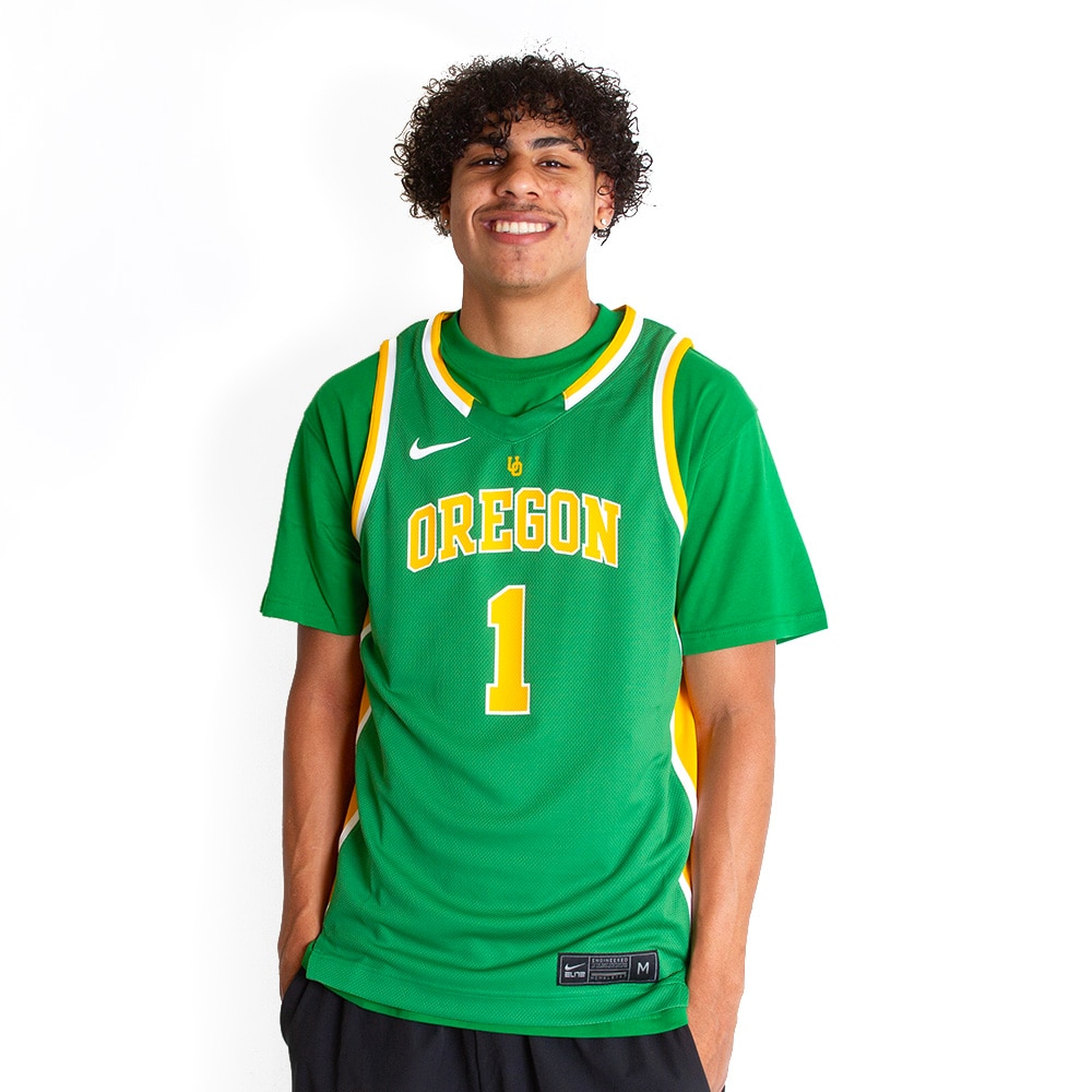 Arched Oregon, Nike, Green, Jerseys, Polyester, Men, Basketball, Replica, #1, 795847